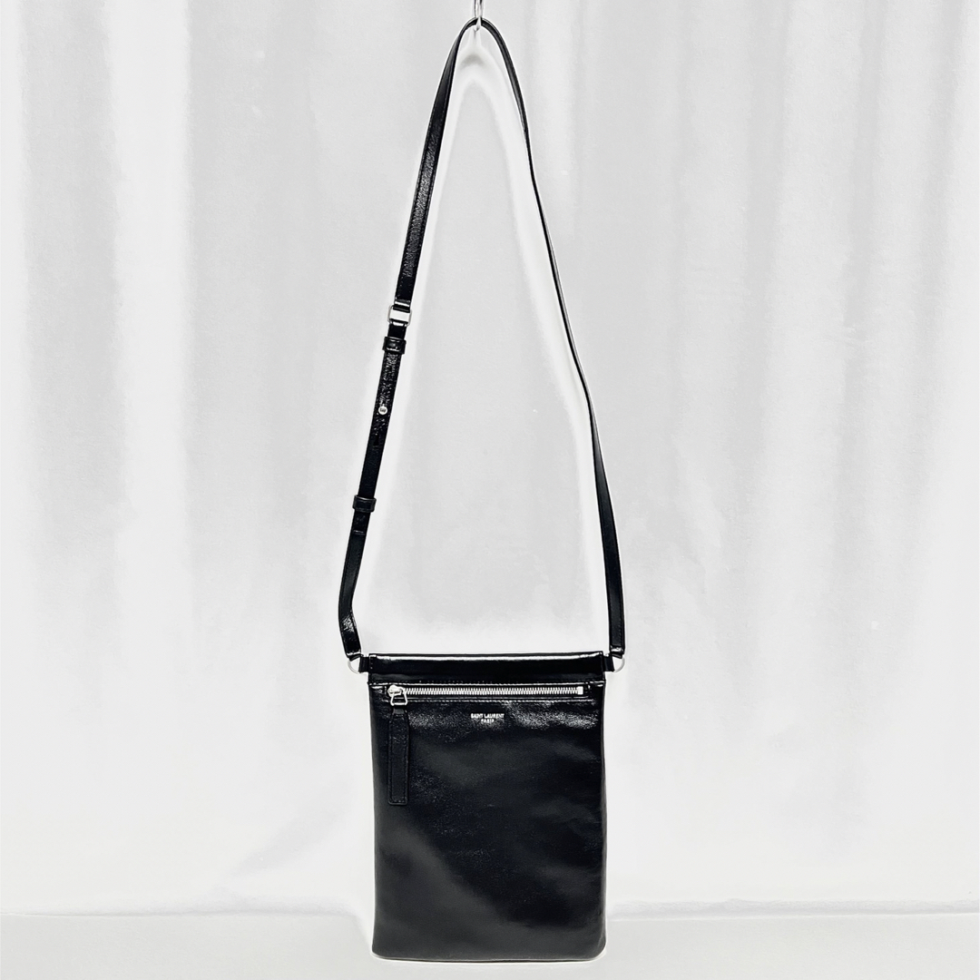 SAINT LAURENT - 新品 サンローラン レザー フラットポーチ シド SAINT LAURENT - 新品 サンローラン レザー フラットポーチ シド