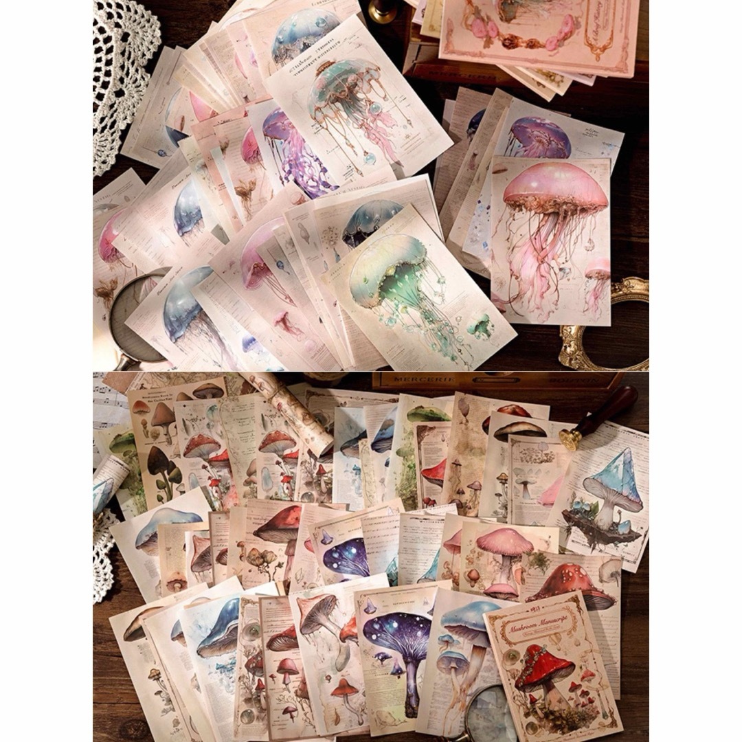 新品❗️幻想図鑑シリーズ コラージュ素材紙 デザインペーパー 6