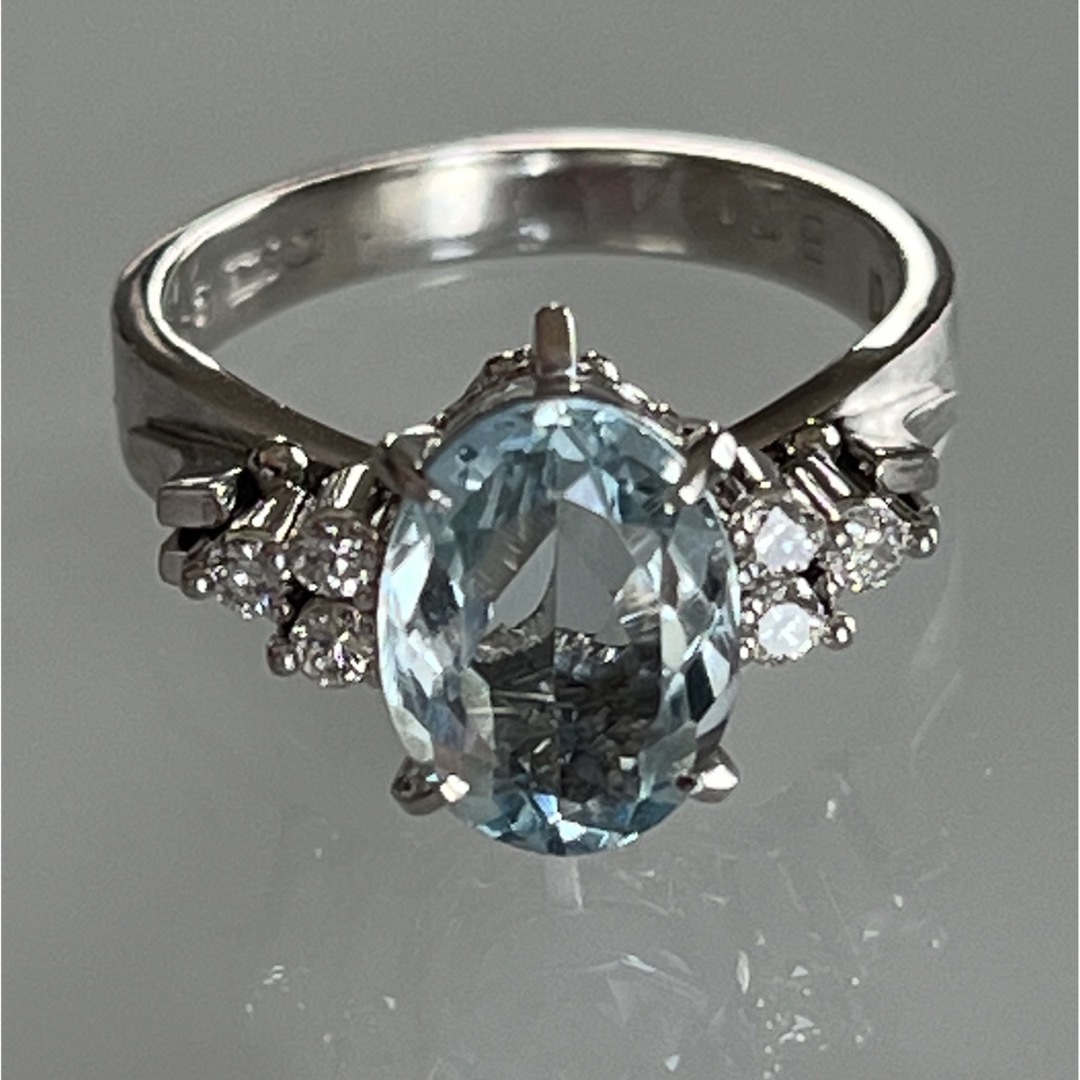 プラチナ✨アクアマリン1.65ct✨無色透明ダイヤリング✨透明感 プラチナ✨アクアマリン1.65ct✨無色透明ダイヤリング✨透明感
