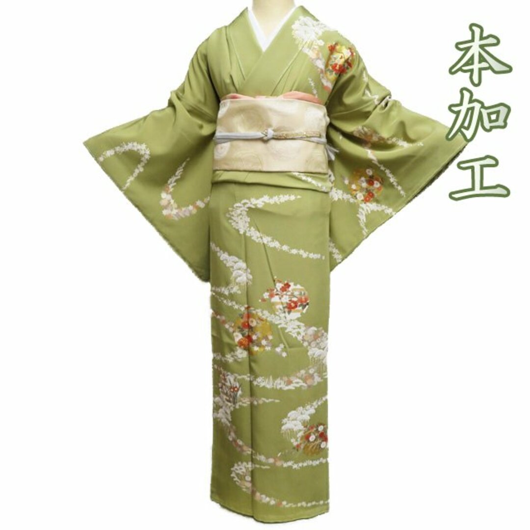 着物月花 作家物 金駒刺繍 品のあるデザインの訪問着 未使用品 着物月花 作家物 金駒刺繍 品のあるデザインの訪問着 未使用品