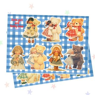 コラージュシート　Cute Girl and Teddy Bear(その他)