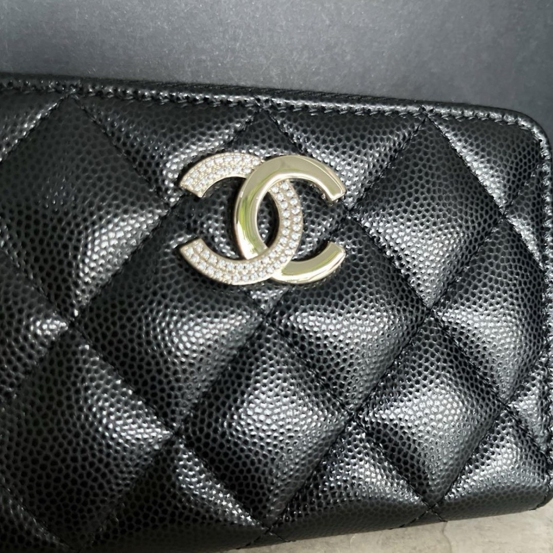 新品 chanel シャネル 財布 フラグメント キャビアスキンカード 新品 chanel シャネル 財布 フラグメント キャビアスキンカード