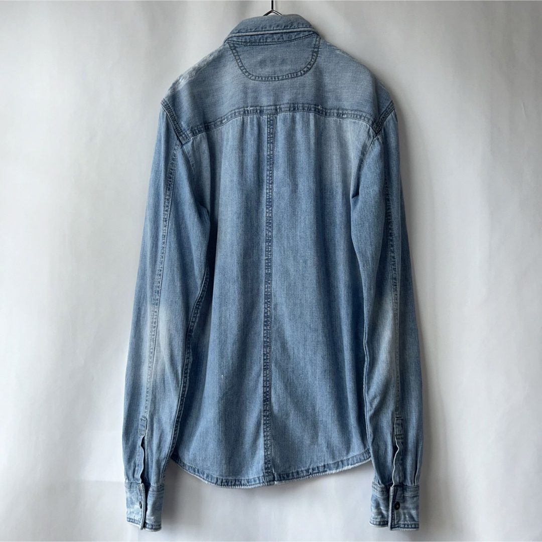 ZARA - ZARA ザラ 長袖デニムシャツ ダメージ ヴィンテージ加工 ZARA - ZARA ザラ 長袖デニムシャツ ダメージ ヴィンテージ加工