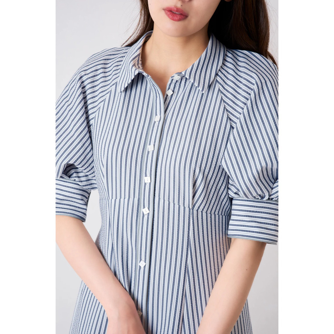 Her lip to - Herlipto Volume Sleeve Stripe Dressの通販 by Her lip to - Herlipto Volume Sleeve Stripe Dressの通販 by
