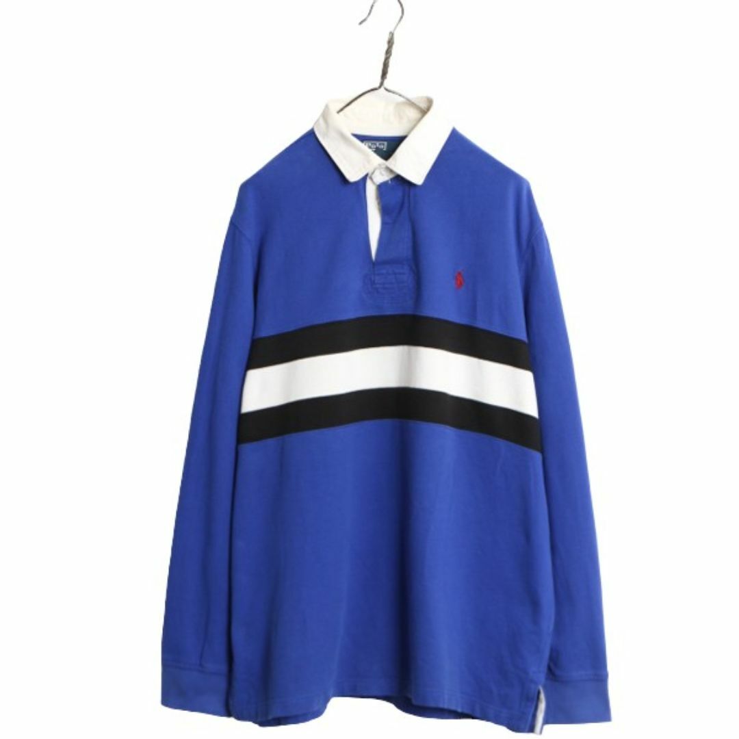 希少 古着 90\'s ラルフローレン ラガーシャツ スウェット 水色 ポニーなし 希少 古着 90\'s ラルフローレン ラガーシャツ スウェット 水色 ポニーなし