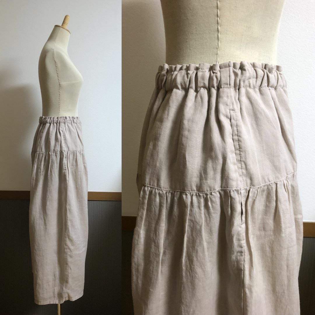 Vlas Blomme】Ramie Voile 裏付きギャザーパンツ Vlas Blomme】Ramie Voile 裏付きギャザーパンツ