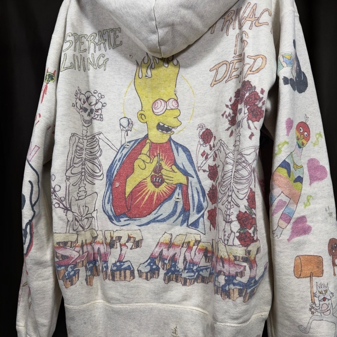 セントマイケル 21SS グラフィティ ダメージ加工 フーディー サイズM セントマイケル 21SS グラフィティ ダメージ加工 フーディー サイズM