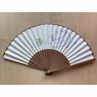 扇子 茶色竹 紙 猫 鞠柄 和装小物 ねこ ネコ まり せんす 扇(和装小物)