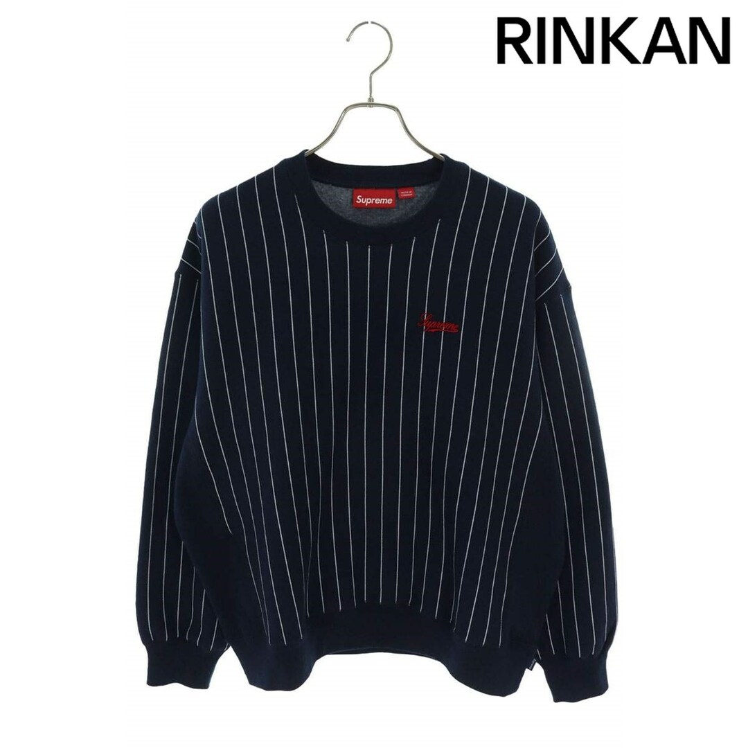 Supreme - シュプリーム 24SS Pinstripe Crewneck ロゴ刺繍ピン Supreme - シュプリーム 24SS Pinstripe Crewneck ロゴ刺繍ピン