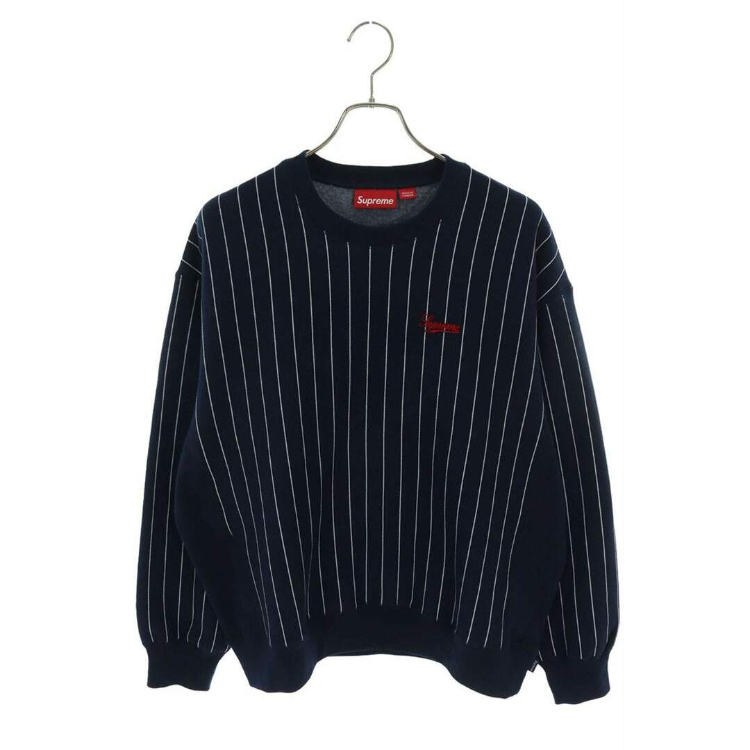 Supreme - シュプリーム 24SS Pinstripe Crewneck ロゴ刺繍ピン Supreme - シュプリーム 24SS Pinstripe Crewneck ロゴ刺繍ピン