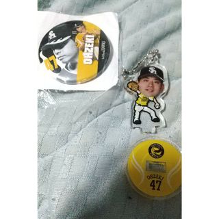 フクオカソフトバンクホークス(福岡ソフトバンクホークス)の鷹祭サマーブースト、ホークス大関選手缶バッチ、アクリルスタンド(応援グッズ)