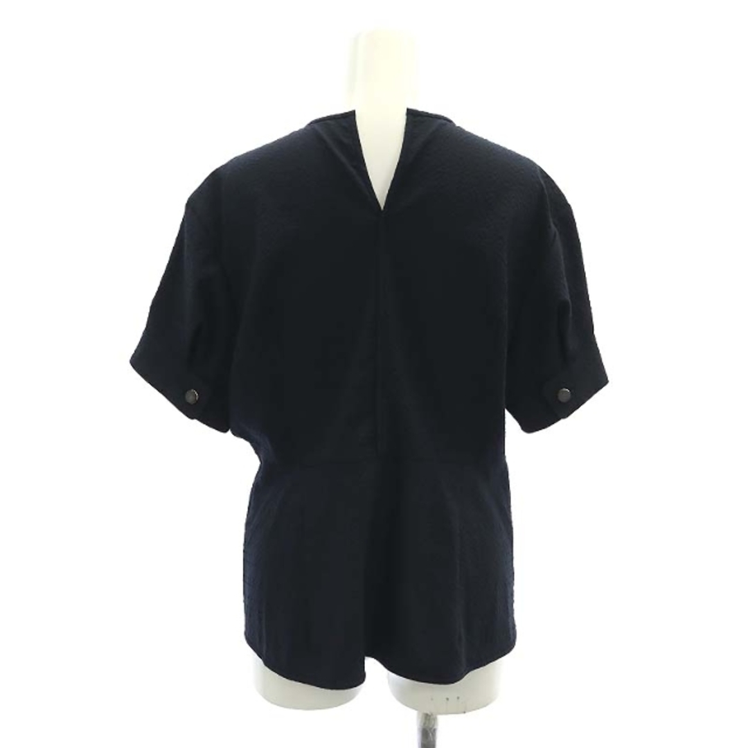 バッカ 24SS シアサッカーブラウス 半袖ジャケット 36 黒 紺 バッカ 24SS シアサッカーブラウス 半袖ジャケット 36 黒 紺