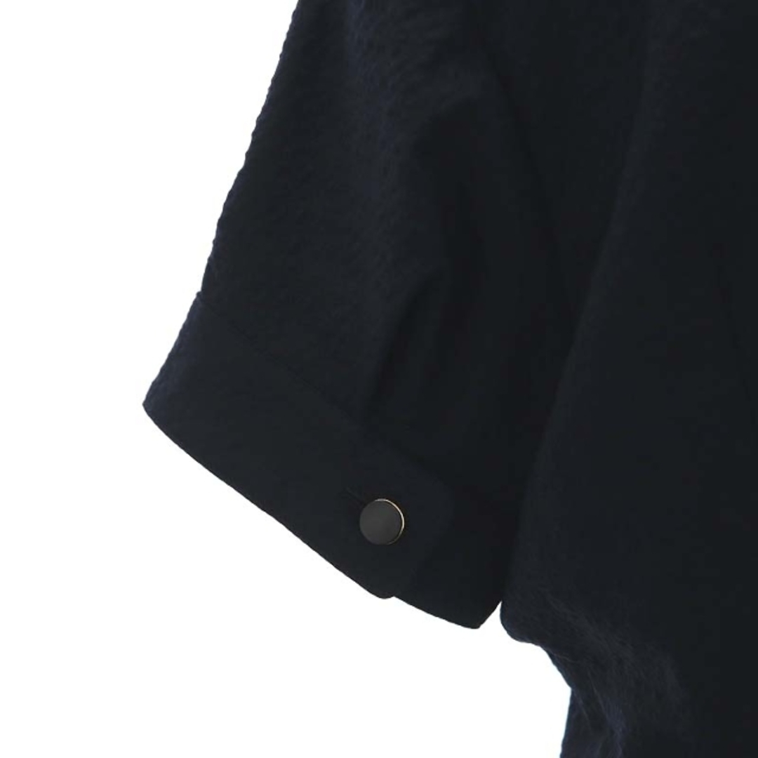 バッカ 24SS シアサッカーブラウス 半袖ジャケット 36 黒 紺 バッカ 24SS シアサッカーブラウス 半袖ジャケット 36 黒 紺