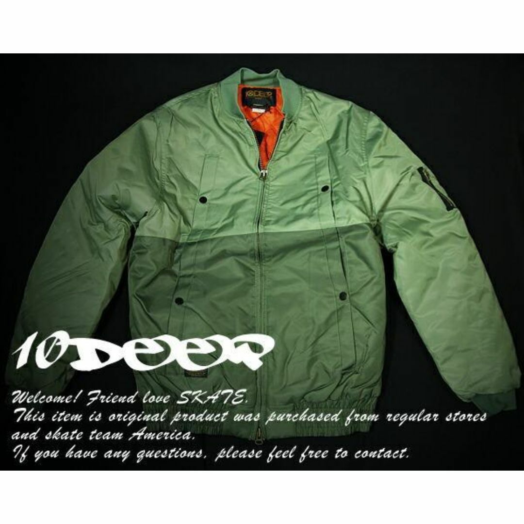 2078) 10DEEP MA-1 ジャンパー X-1 Split 緑 S ジャケット/アウター 2078) 10DEEP MA-1 ジャンパー X-1 Split 緑 S ジャケット/アウター