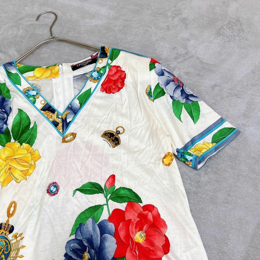LEONARD FASHION】(M) 日本製 半袖 花柄 シャツ ブラウス シャツ LEONARD FASHION】(M) 日本製 半袖 花柄 シャツ ブラウス シャツ