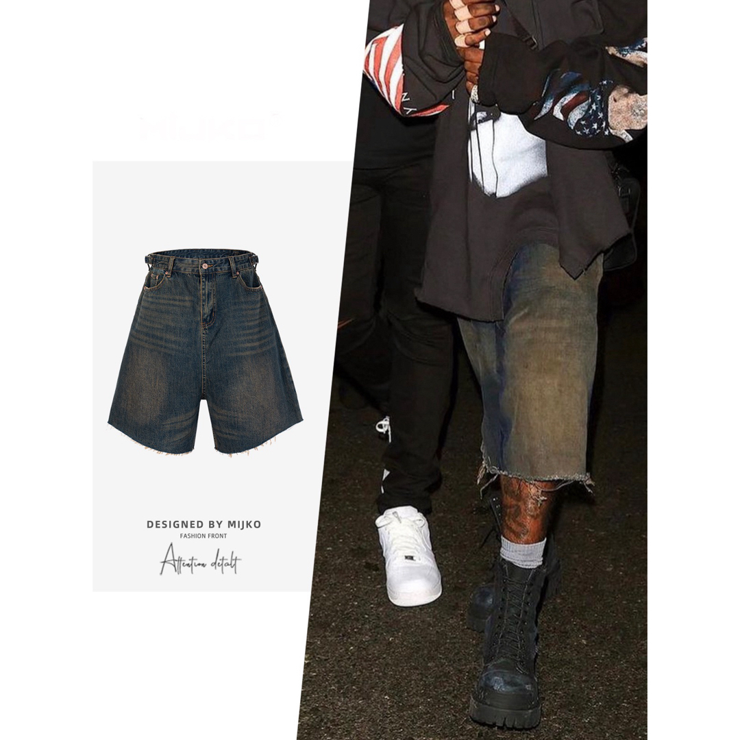 BALENCIAGA - バギー デニム ハーフパンツの通販 by 🔥プチプラ BALENCIAGA - バギー デニム ハーフパンツの通販 by 🔥プチプラ