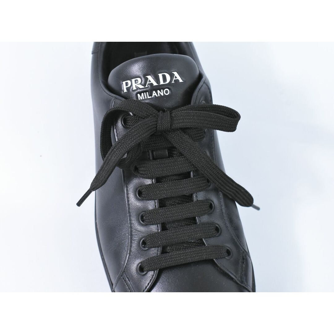 PRADA - 本物 プラダ PRADA レザー スニーカー 8 ブラック PRADA - 本物 プラダ PRADA レザー スニーカー 8 ブラック