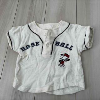 スヌーピー(SNOOPY)のスヌーピー PEANUTS キッズベースボールシャツ　80サイズ(Ｔシャツ)