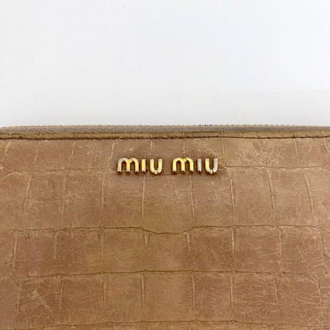 MIU MIU - ミュウミュウ ラウンドファスナー 長財布 ベージュ MIU MIU - ミュウミュウ ラウンドファスナー 長財布 ベージュ