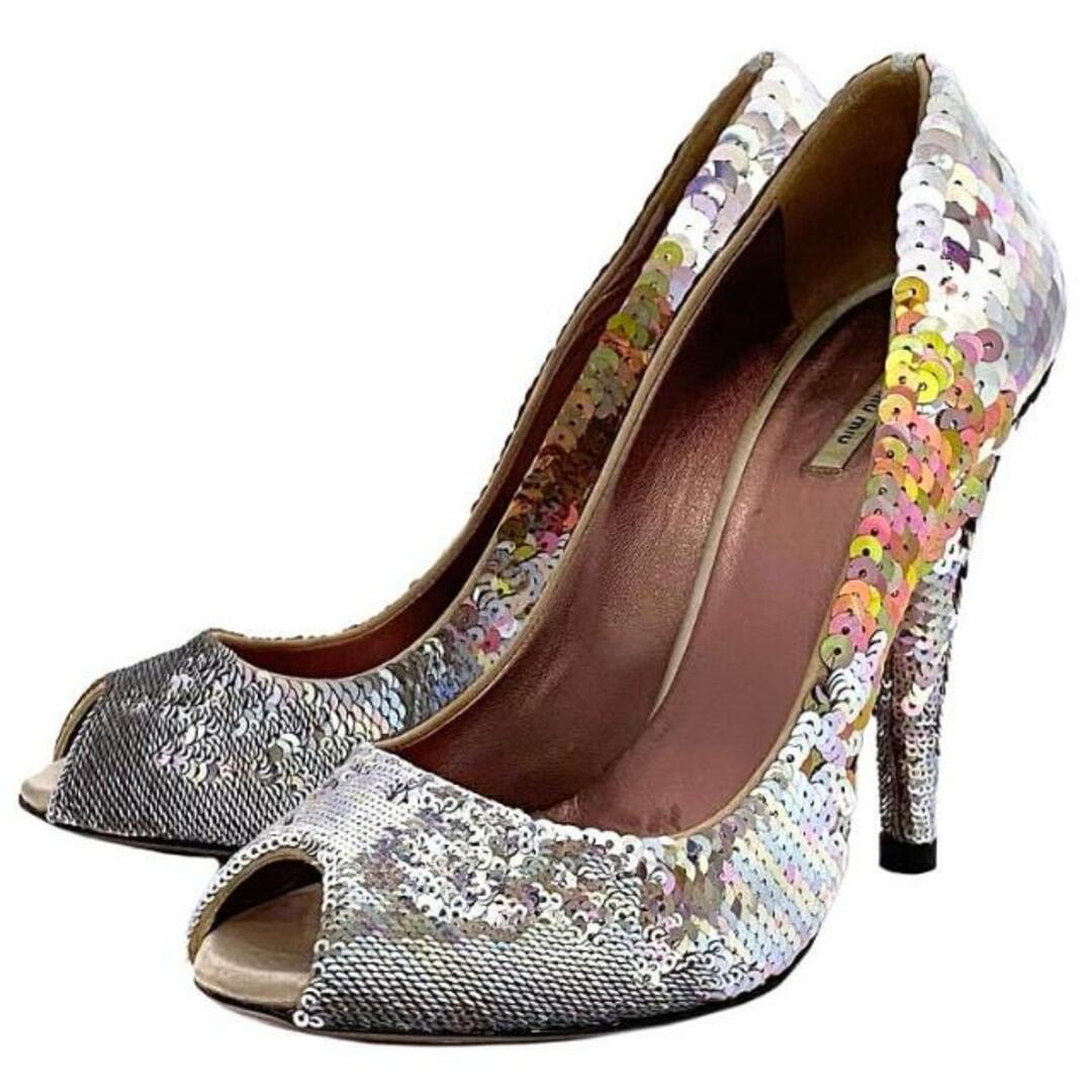 MIU MIU - ミュウミュウ パンプス シルバー ピンク 美品 24.5cm MIU MIU - ミュウミュウ パンプス シルバー ピンク 美品 24.5cm