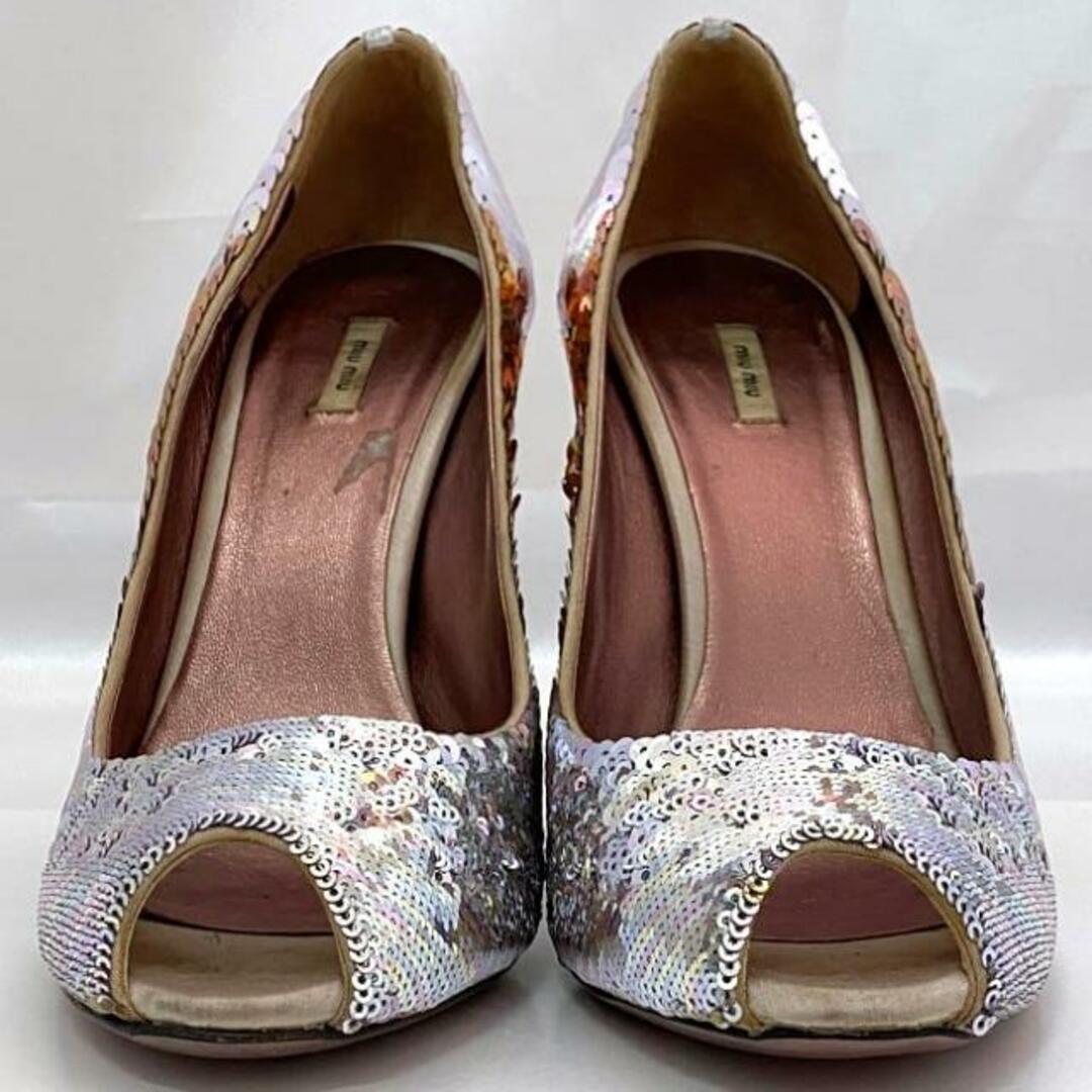 MIU MIU - ミュウミュウ パンプス シルバー ピンク 美品 24.5cm MIU MIU - ミュウミュウ パンプス シルバー ピンク 美品 24.5cm