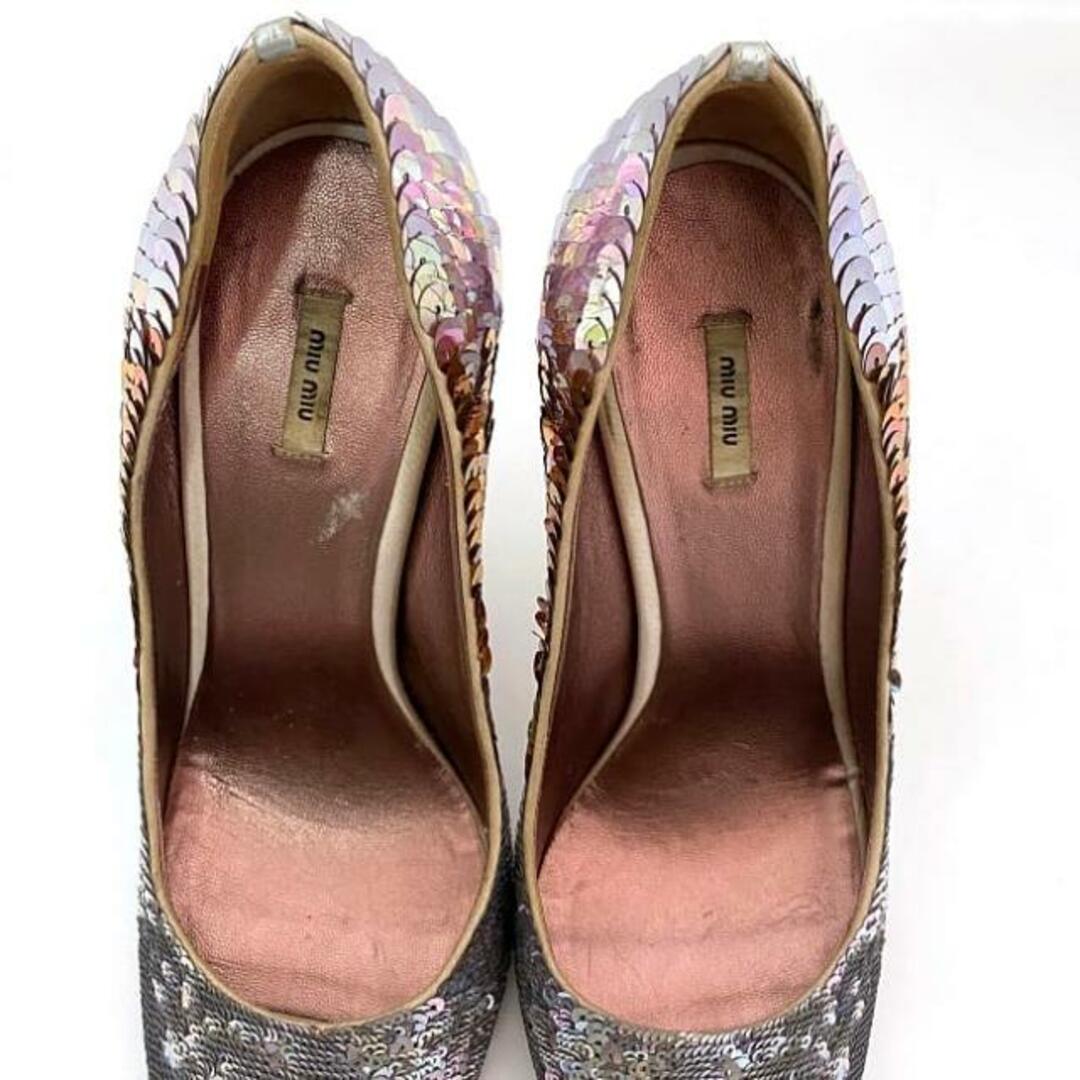 MIU MIU - ミュウミュウ パンプス シルバー ピンク 美品 24.5cm MIU MIU - ミュウミュウ パンプス シルバー ピンク 美品 24.5cm