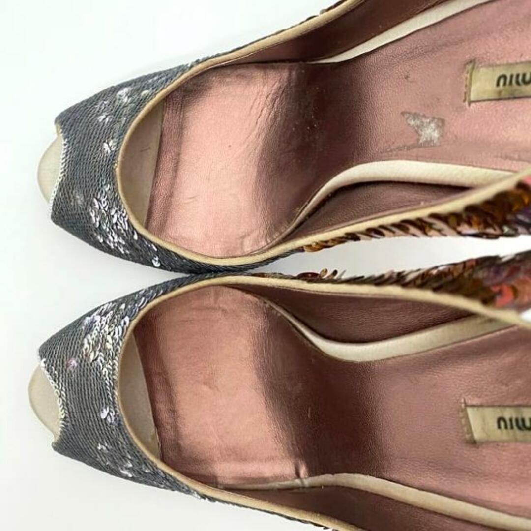 MIU MIU - ミュウミュウ パンプス シルバー ピンク 美品 24.5cm MIU MIU - ミュウミュウ パンプス シルバー ピンク 美品 24.5cm