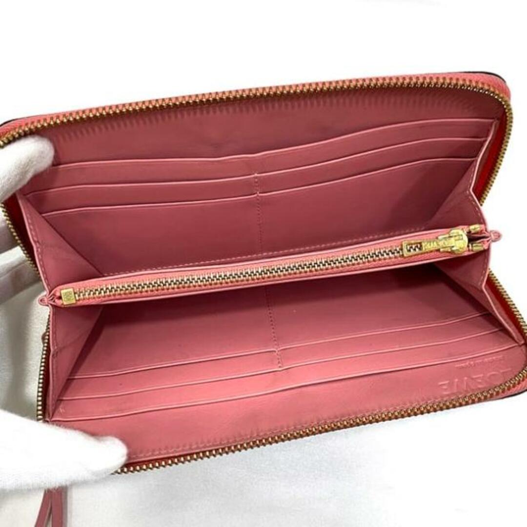 LOEWE - ロエベ ラウンドファスナー 長財布 ブラック ピンク LOEWE - ロエベ ラウンドファスナー 長財布 ブラック ピンク