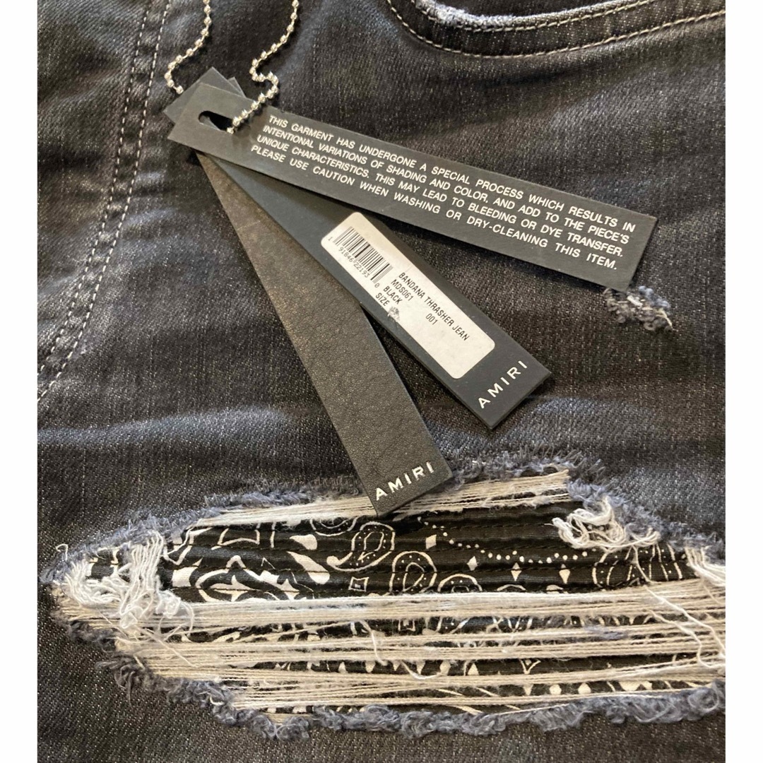 AMIRI - AMIRI アミリ 美品 バンダナ スラッシャー ブラック AMIRI - AMIRI アミリ 美品 バンダナ スラッシャー ブラック
