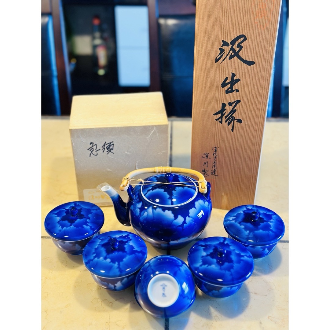深川製磁 - 宮内庁御用達-【深川製磁】急須+湯呑みセットの通販 深川製磁 - 宮内庁御用達-【深川製磁】急須+湯呑みセットの通販