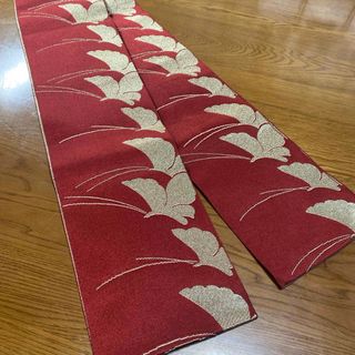 お洒落　幅広　単衣帯　蝶　リバーシブル(浴衣帯)