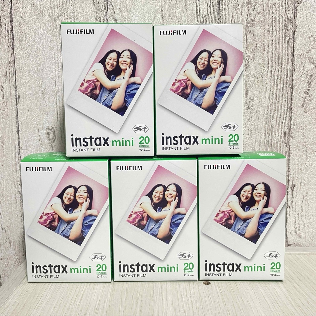 富士フイルム(フジフイルム)の【ラスト値下げ】チェキフィルム instax mini 20枚入×5箱 100枚 スマホ/家電/カメラのカメラ(フィルムカメラ)の商品写真