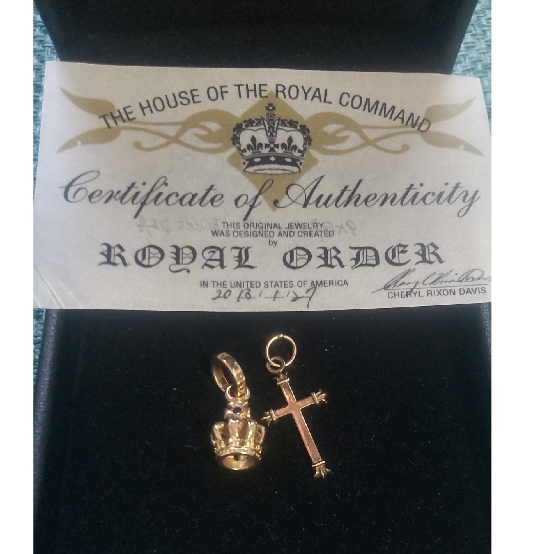 ROYALORDER(ロイヤルオーダー)のロイヤルオーダー・9K.CROWNブラックダイヤネックレス（セット） メンズのアクセサリー(ネックレス)の商品写真