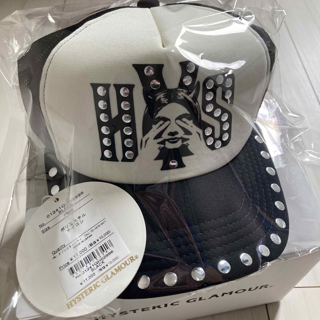 新品】ヒステリックグラマー SEE NO EVILスタッズメッシュキャップ 新品】ヒステリックグラマー SEE NO EVILスタッズメッシュキャップ