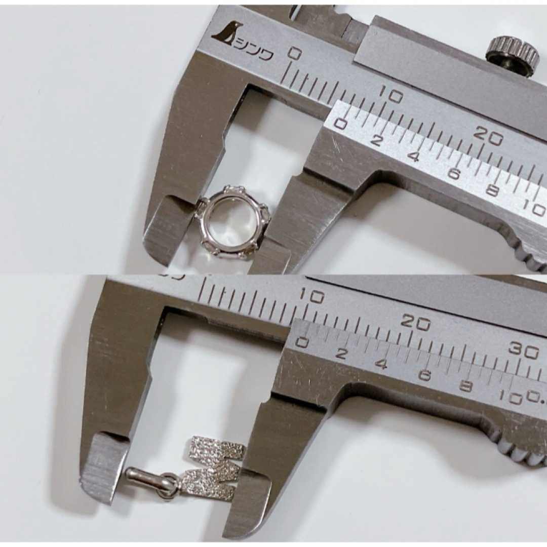K18WG ペンダント トップ セット ネックレス Mモチーフ K18WG ペンダント トップ セット ネックレス Mモチーフ