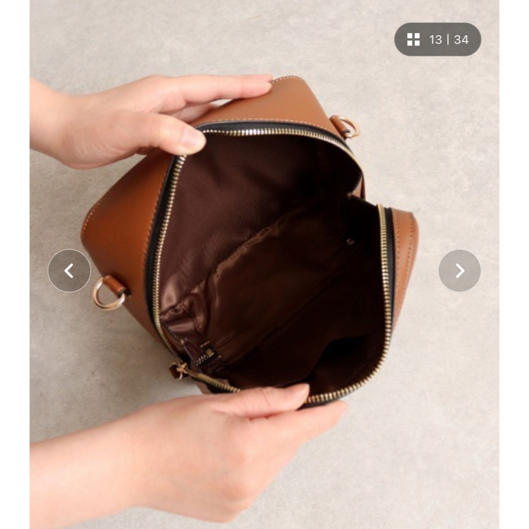 MIAN(ミアン)のMIAN スクエアショルダーバッグ　ブラウン レディースのバッグ(ショルダーバッグ)の商品写真