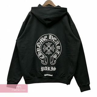 クロムハーツ(Chrome Hearts)のCHROME HEARTS Paris Horseshoe Pullover Hoodie クロムハーツ パリホースシュープルオーバーフーディ パーカー パリ限定 プリント ブラック×ホワイト サイズL【240803】【新古品】【me04】(パーカー)