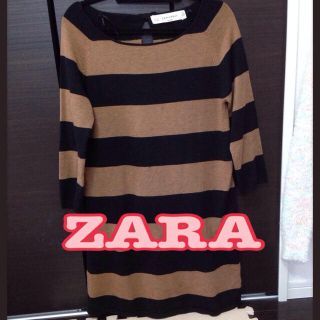 ザラ(ZARA)のMg様→専用  ボーダーニットワンピ♡(ミニワンピース)