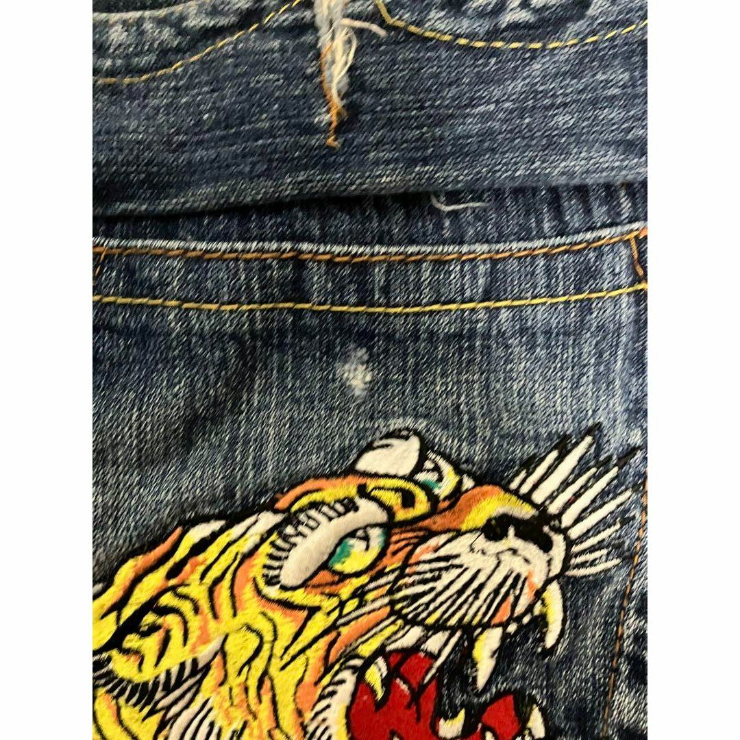Ed Hardy - 極太00s豪華刺繍 Y2K ED HARDY バギーデニム USA製 Ed Hardy - 極太00s豪華刺繍 Y2K ED HARDY バギーデニム USA製
