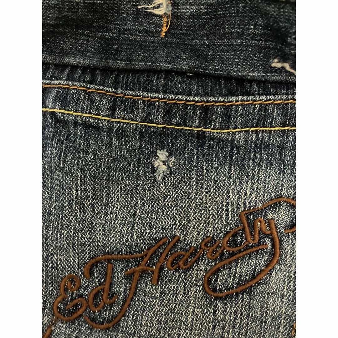 Ed Hardy - 極太00s豪華刺繍 Y2K ED HARDY バギーデニム USA製 Ed Hardy - 極太00s豪華刺繍 Y2K ED HARDY バギーデニム USA製