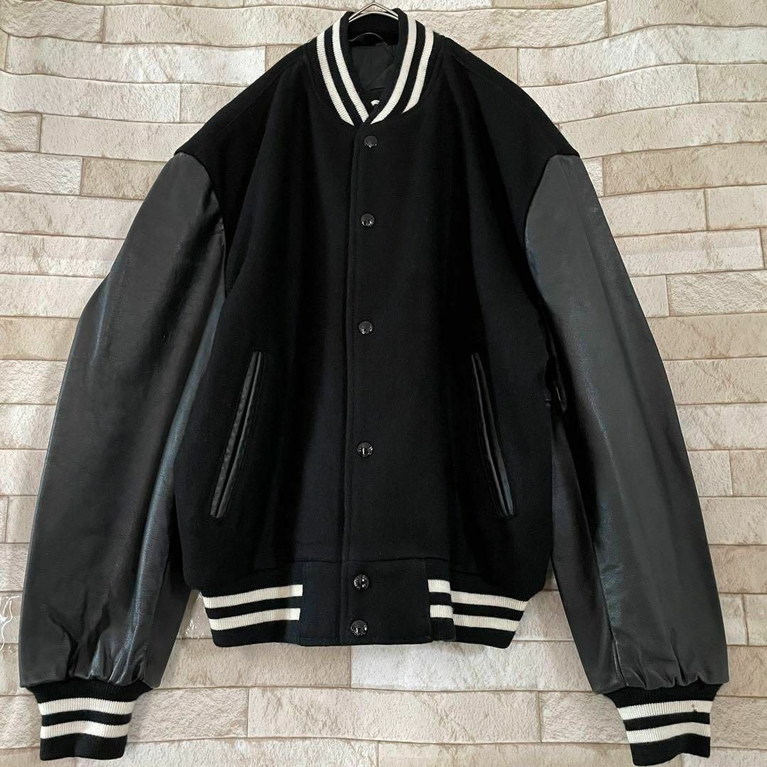 schott - Schott USA製 スタジャン ウール バックロゴ 黒 38の schott - Schott USA製 スタジャン ウール バックロゴ 黒 38の