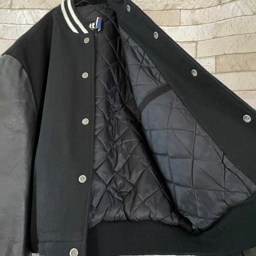schott - Schott USA製 スタジャン ウール バックロゴ 黒 38の schott - Schott USA製 スタジャン ウール バックロゴ 黒 38の