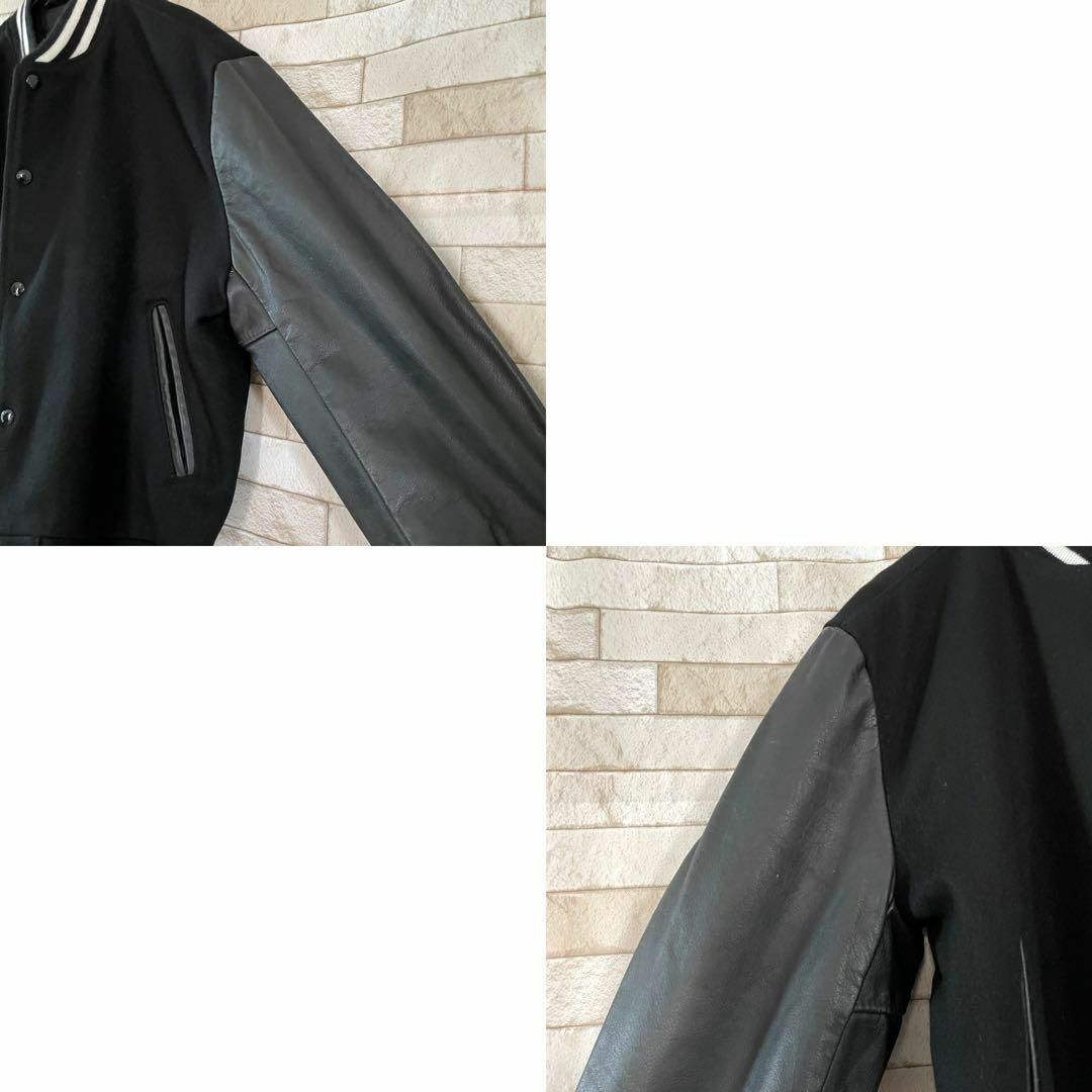 schott - Schott USA製 スタジャン ウール バックロゴ 黒 38の schott - Schott USA製 スタジャン ウール バックロゴ 黒 38の