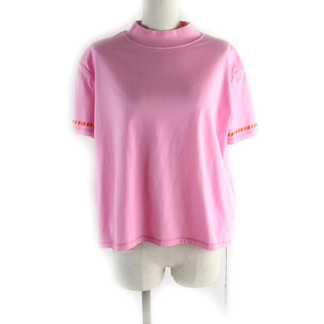 HERMES - 未使用品★HERMES エルメス 23SS 3E4621DL Canoe カノエ シェーヌダンクル プリント ハイネック 半袖Ｔシャツ ピンク 36 フランス製 正規品 レディース