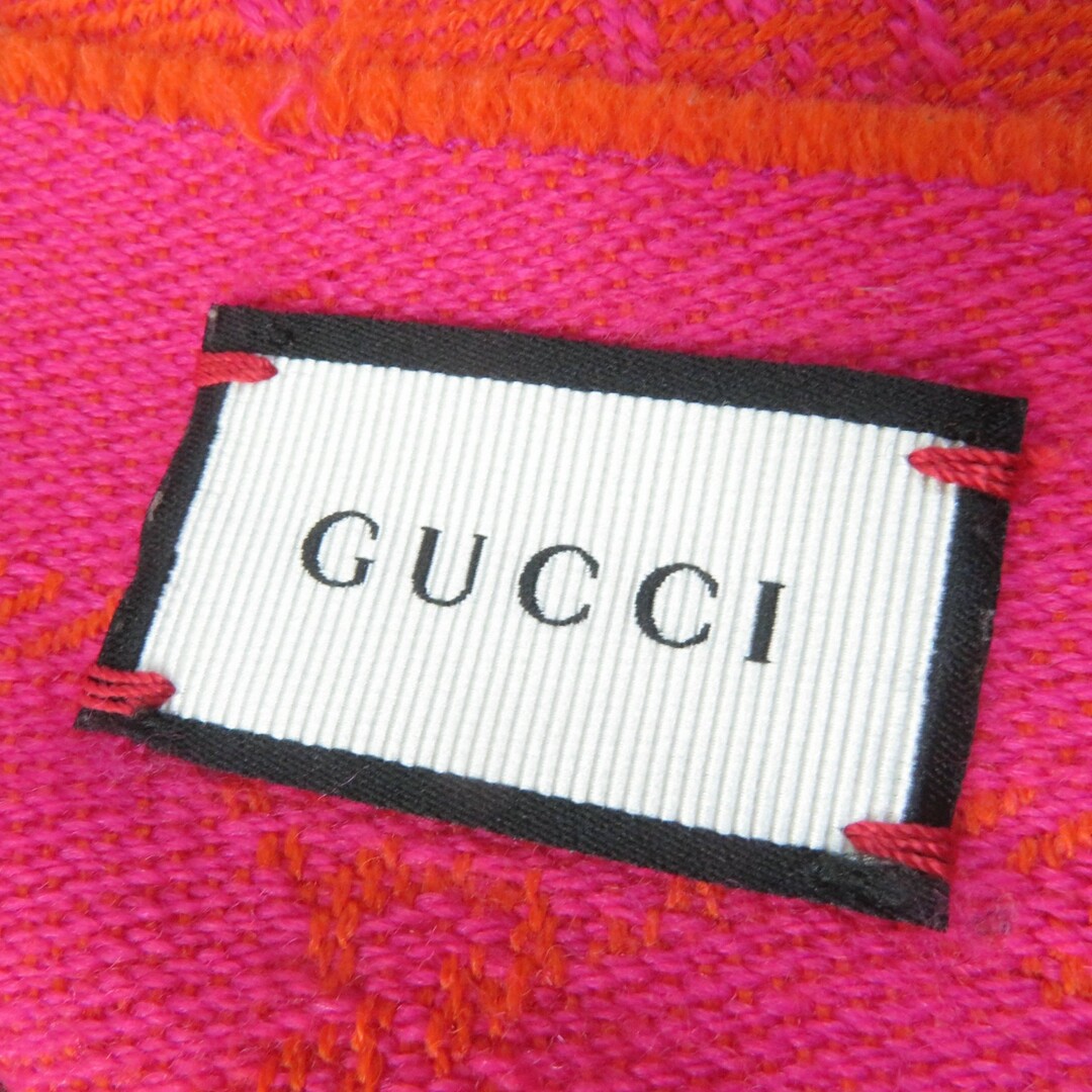 GUCCI - 良品☆GUCCI グッチ 202253 ウール100% GG柄 フリンジ GUCCI - 良品☆GUCCI グッチ 202253 ウール100% GG柄 フリンジ