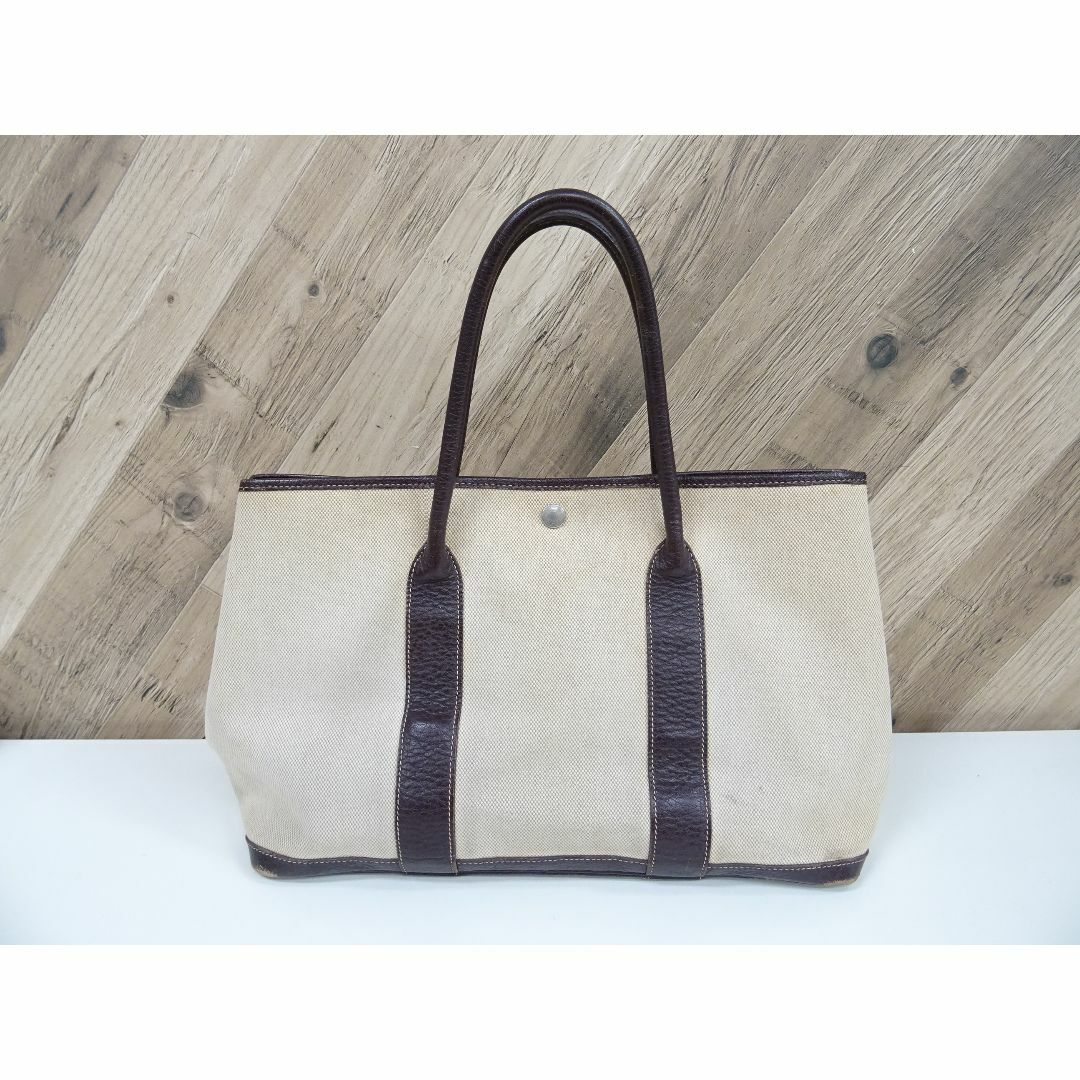 HERMES - 奈036 / HERMES ガーデンパーティPM トートバッグ キャンバスレザー