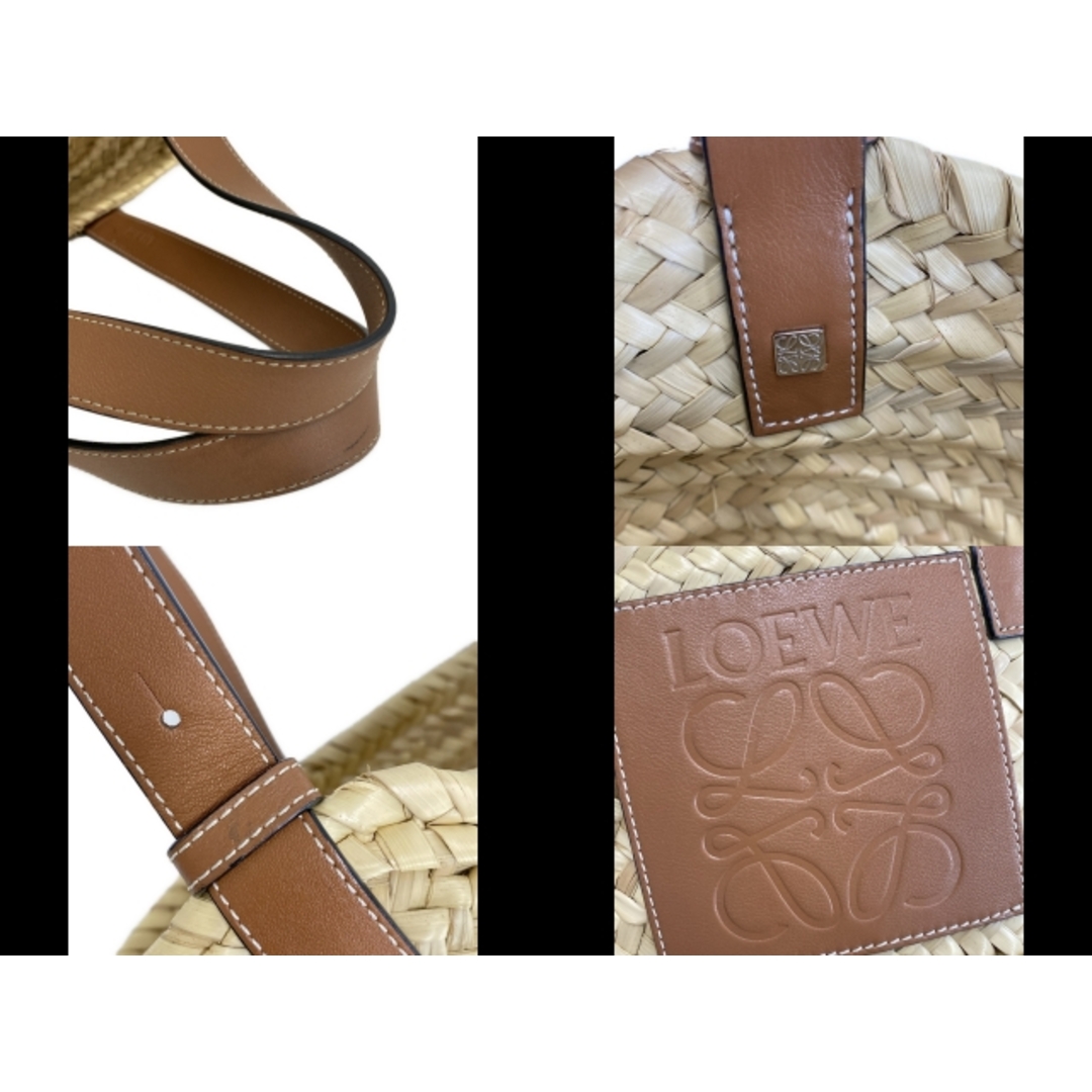 LOEWE(ロエベ) トートバッグ バスケット ベージュ×ブラウン かご LOEWE(ロエベ) トートバッグ バスケット ベージュ×ブラウン かご