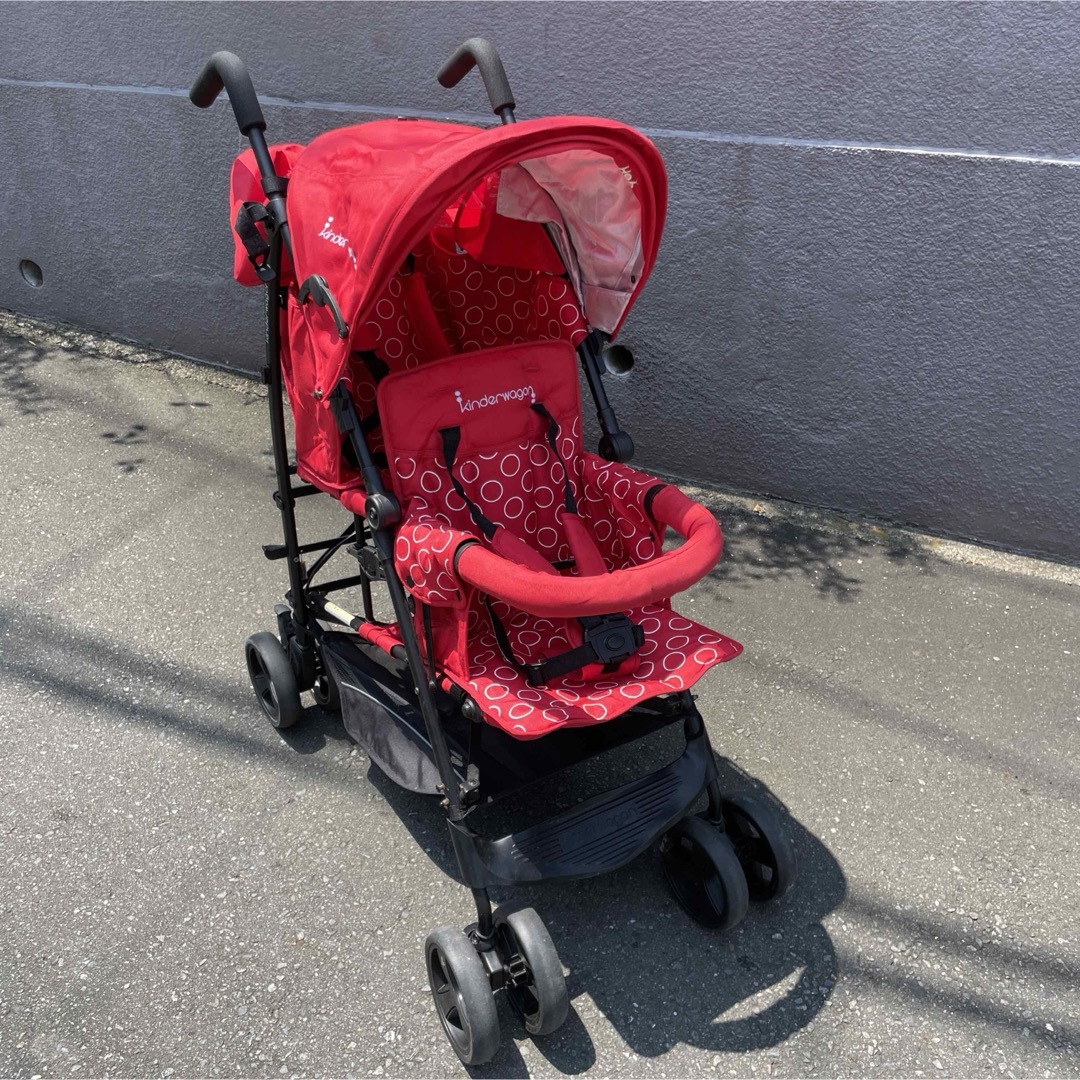 キンダーワゴンDUOシティHOP 二人乗りベビーカー 赤 日本育児 キンダーワゴンDUOシティHOP 二人乗りベビーカー 赤 日本育児