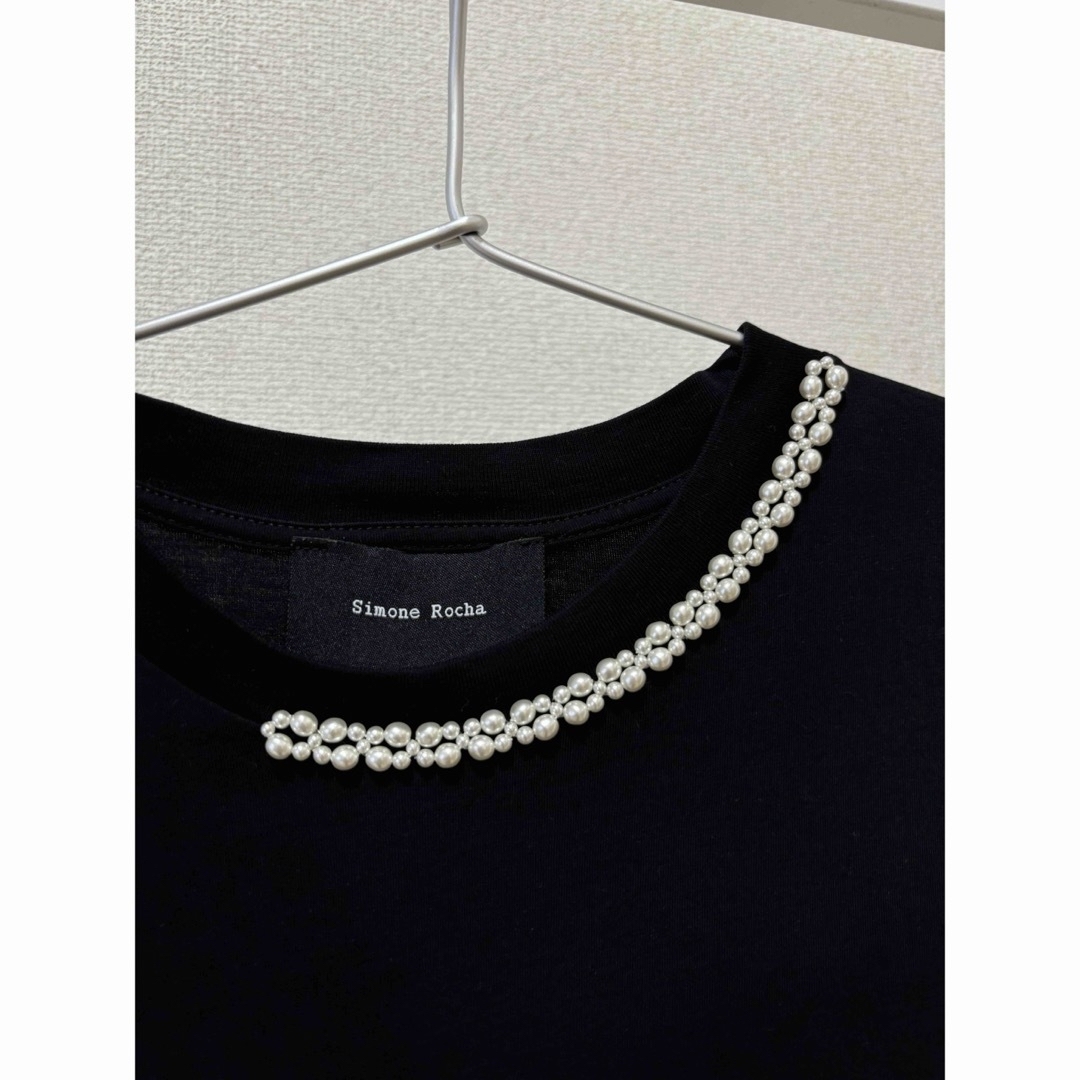 simone rocha シモーネロシャ パール カットソー ブラック simone rocha シモーネロシャ パール カットソー ブラック