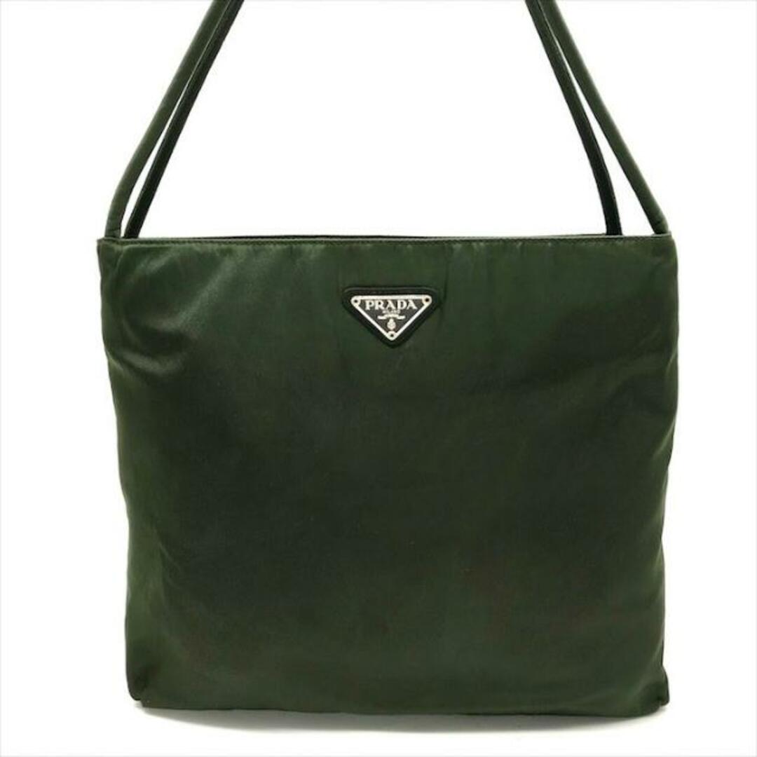 PRADA - 良品 PRADA プラダ 三角ロゴ プレート ナイロン テスート トート バッグ カーキ レディース k3093